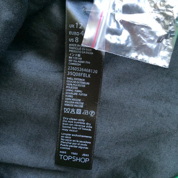 Topshop Black Bead Embellished Romper NWOT - Picture 6 of 8